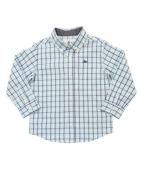 LS Dress Shirt- Navy/Ocean Blue