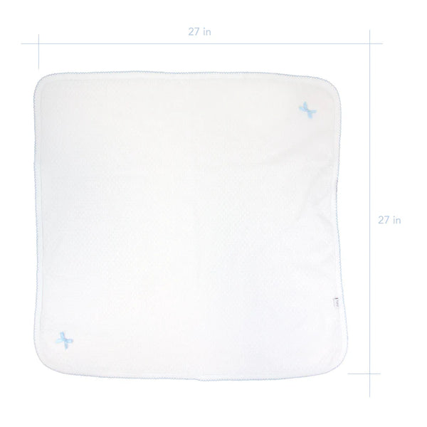 Receiving Blanket W/Bow- Blue