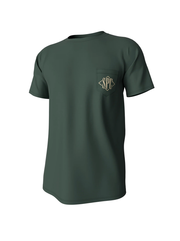 Youth Diamond Quail Pocket Tee- Duck Green