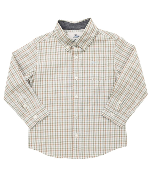 LS Dress Shirt- Brown/Green