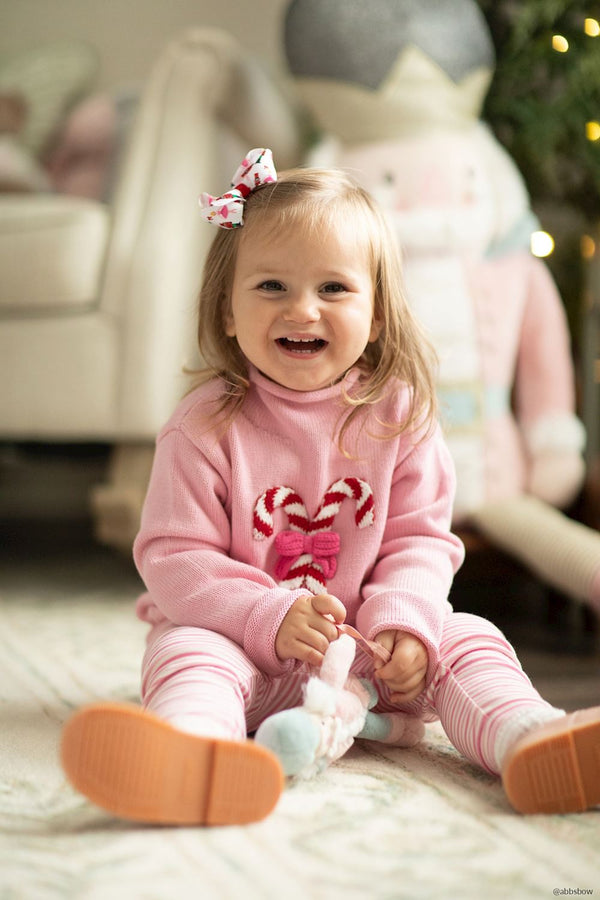 Pink Candy Cane Rollneck Sweater