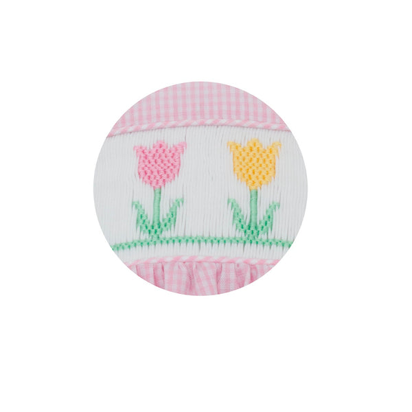 Spring Tulips Dress- Pink Gingham