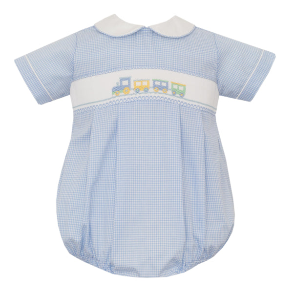 Train Bubble- Lt. Blue Gingham