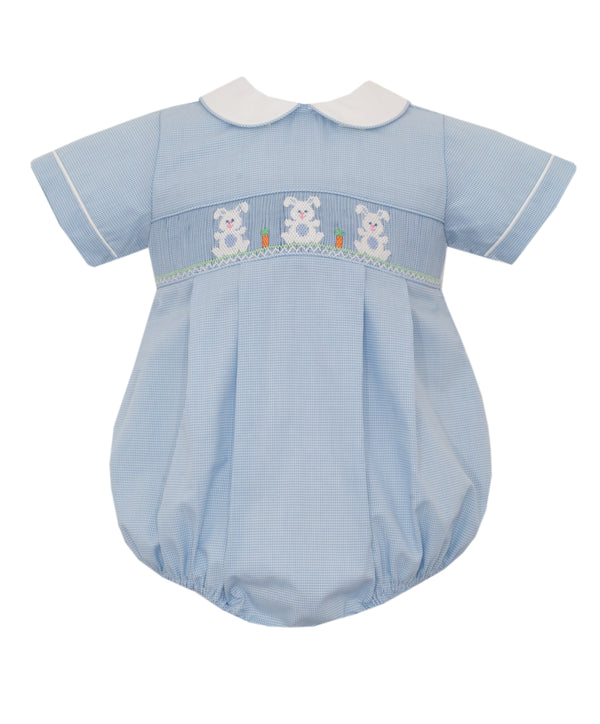 Bunnies Bubble- Lt. Blue Microcheck
