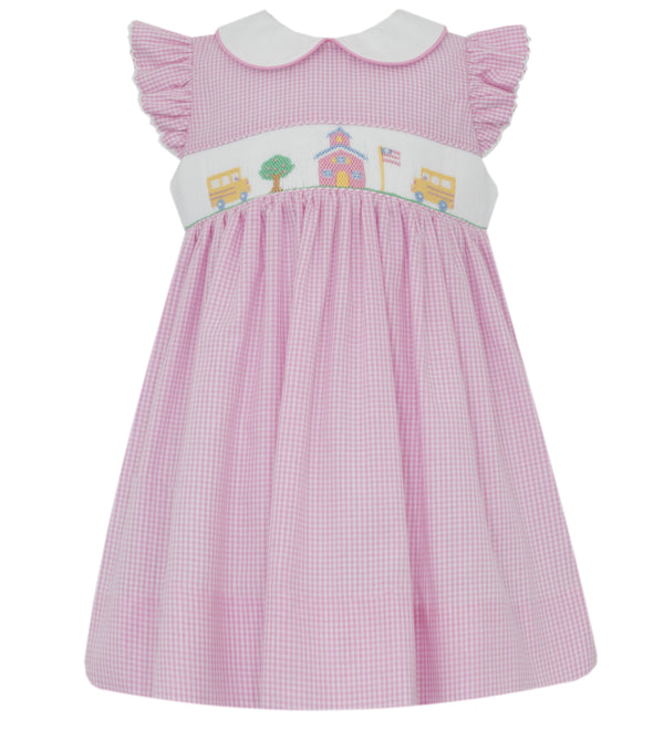 School House Sleeveless Dress- Pink Gingham