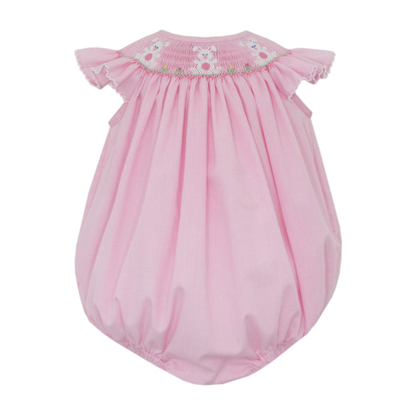 Bunnies Bishop Bubble- Pink Microcheck