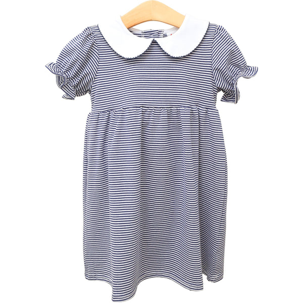Charlotte Dress- Navy Stripe
