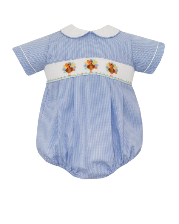 Turkey Trio S/S Bubble- Blue Gingham