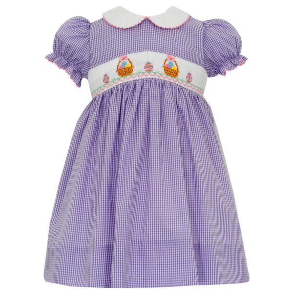 Easter Basket Dress- Lilac Gingham