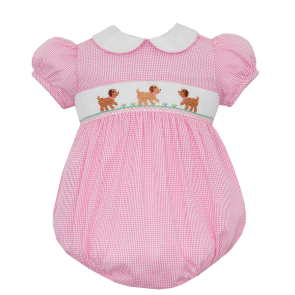 Puppies Bubble- Pink Check