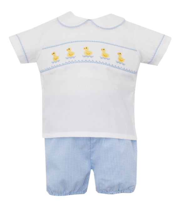 Ducks Bloomer Set/Short Set- Blue Check