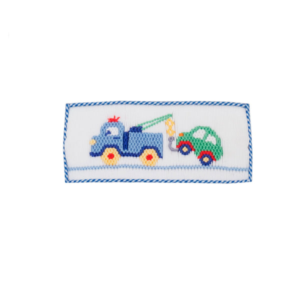 Tow Trucks Bloomer Set/Short Set- Royal Blue Minigingham