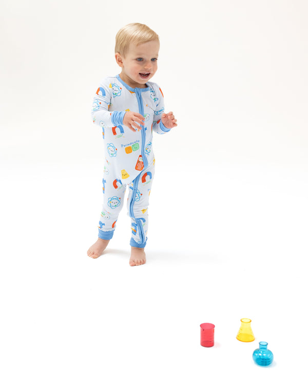 Future Scientist 2 Way Zipper Romper- Blue
