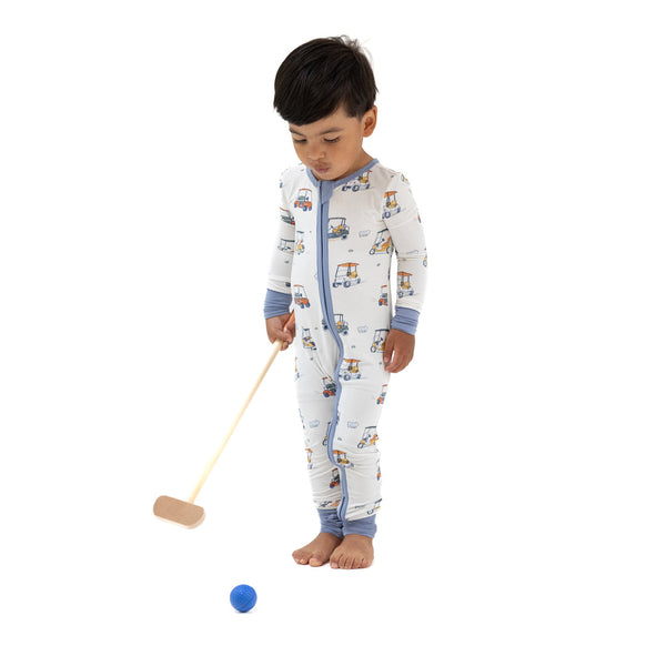 Zooming Golf Carts 2 Way Zipper Romper