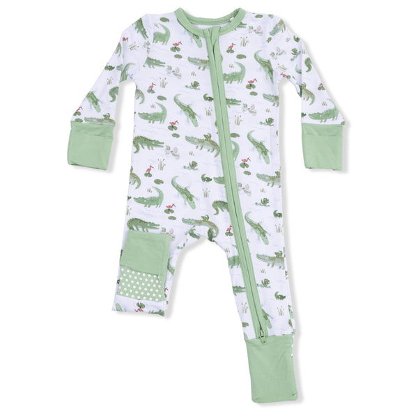 Crayon Alligators 2 Way Zipper Romper