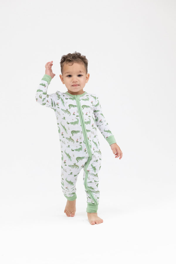 Crayon Alligators 2 Way Zipper Romper