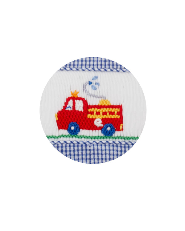 Firetrucks Long Jon Jon- Navy Blue Check
