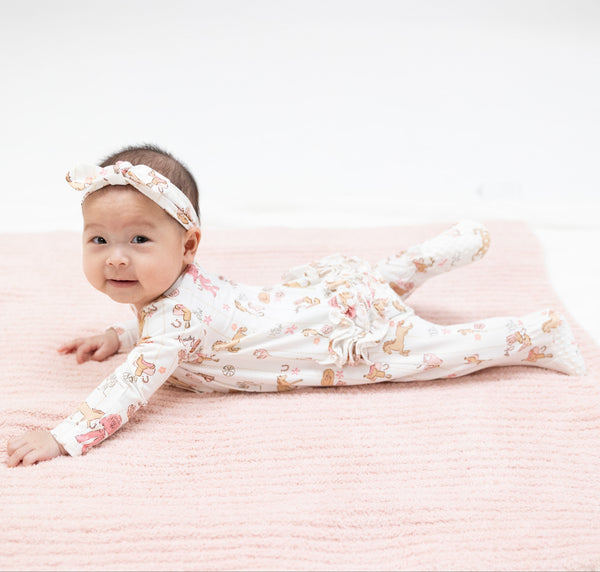 Cowgirl Nursery 2 Way Ruffle Zipper Footie