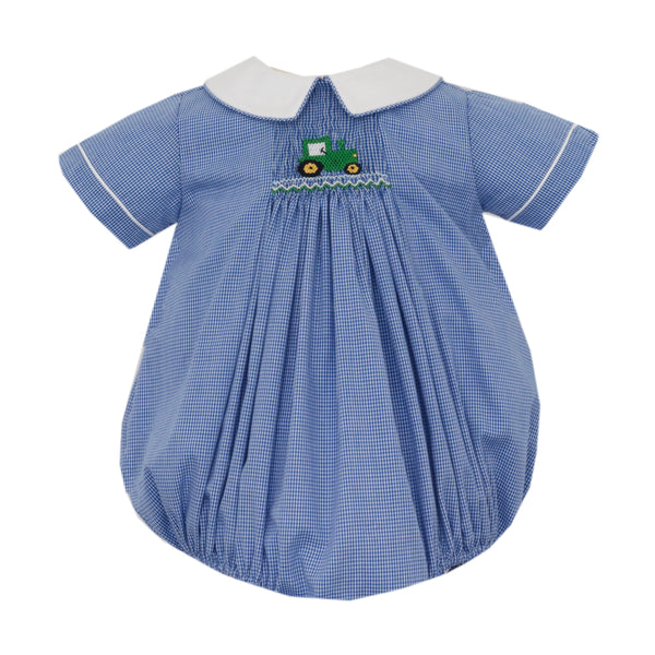 Tractor Bubble- Royal Blue Microcheck