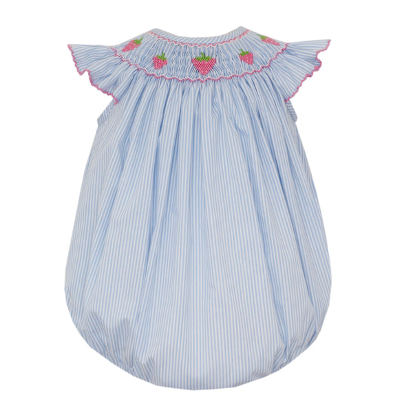 Strawberry Angel Wing Bishop Bubble- Blue Stripe