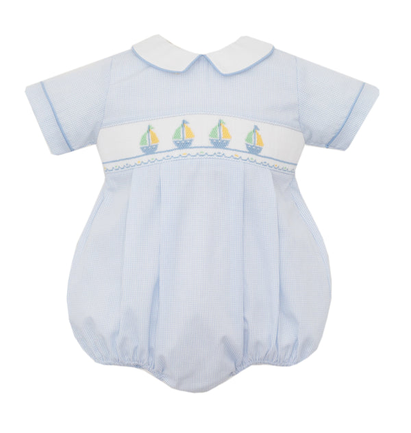Sailboats Bubble- Lt. Blue Check