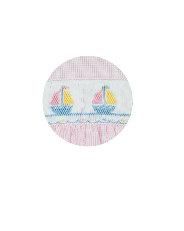 Sailboats Strap Sundress- Pink Check