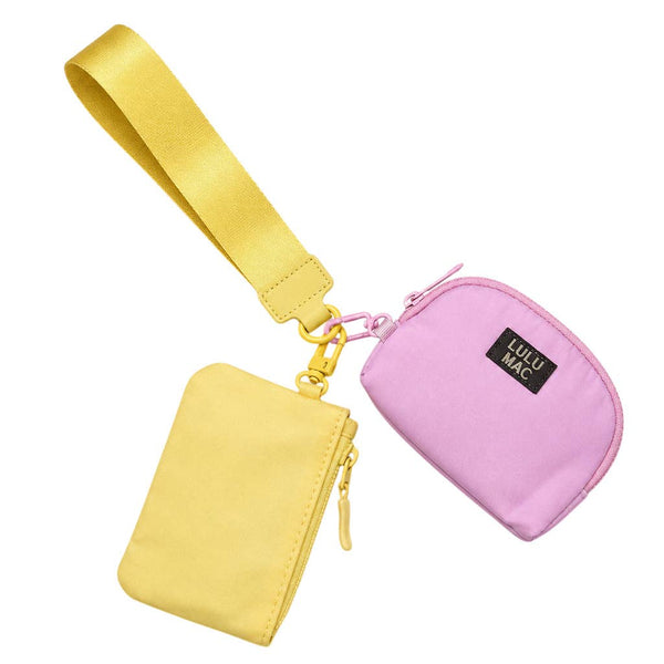 Butter/Light Pink Lulu Mac Double Pouch Wristlets