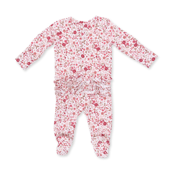 Serene Floral 2 Way Ruffle Zipper Footie
