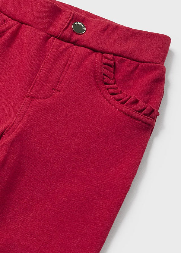 Fleece Basic Trousers- Red