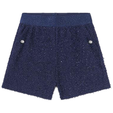 Navy Tweed Shorts