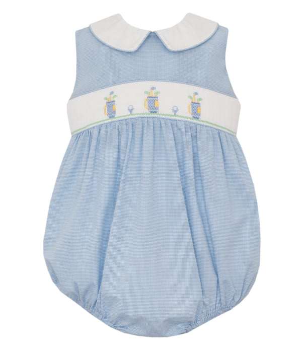 Golf Sleeveless Bubble- Lt. Blue Microcheck