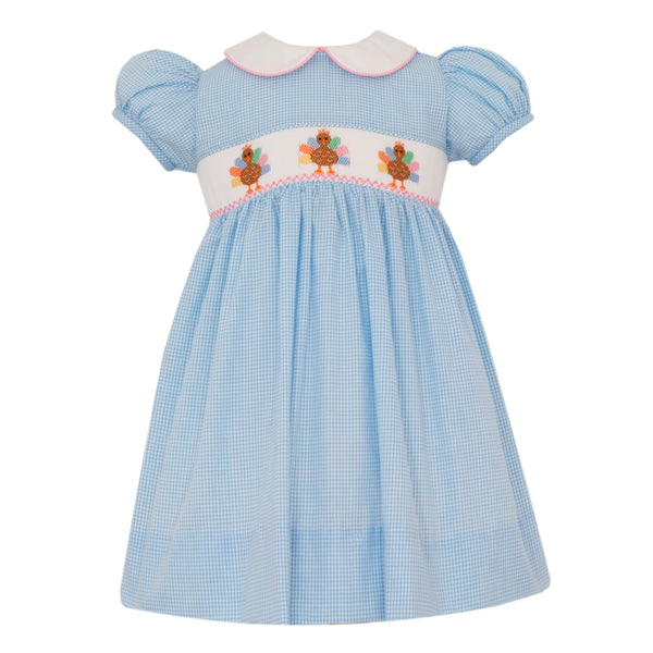 Turkey Dress- Blue Check