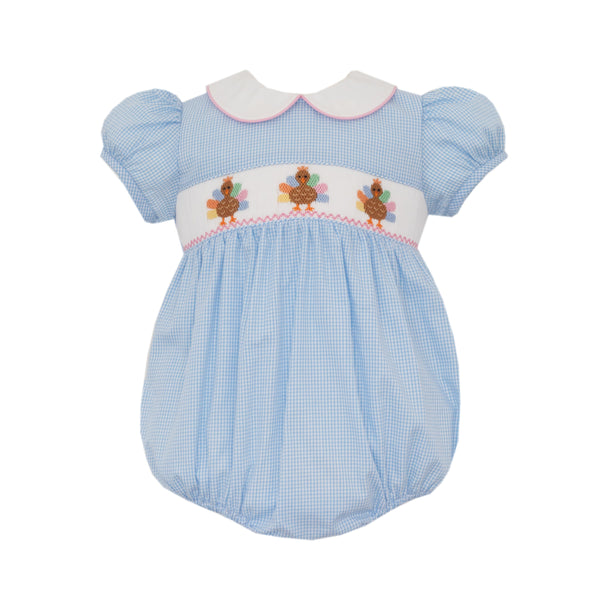Turkey Girl Bubble- Blue Check
