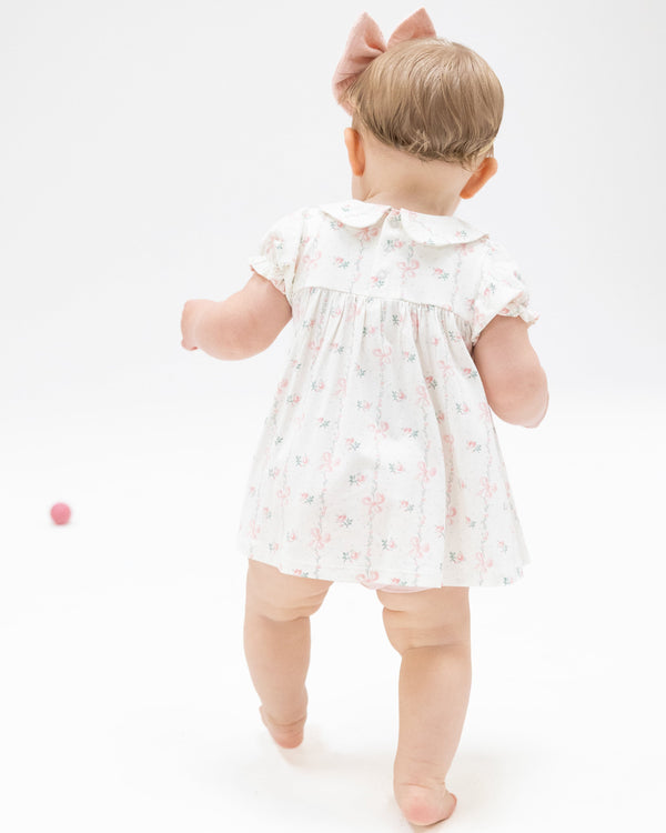 Dainty Buds And Bows Smocked Dress