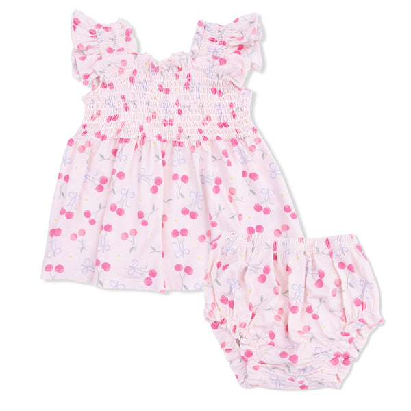 Sweet Bow Cherries Babydoll Bloomer Set