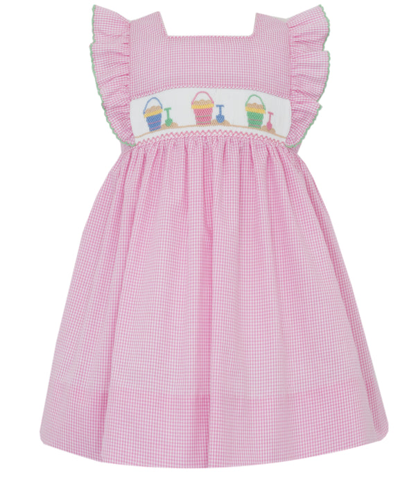Sand Pails Sleeveless Dress- Pink Check