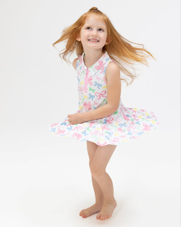 Sweet Bows Polo Tennis Dress W/ Cartwheel Short