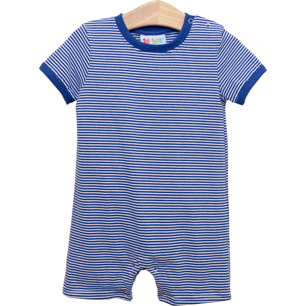 James Romper- Royal Blue Stripe