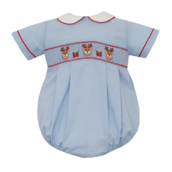 Reindeer Bubble- Blue Microcheck