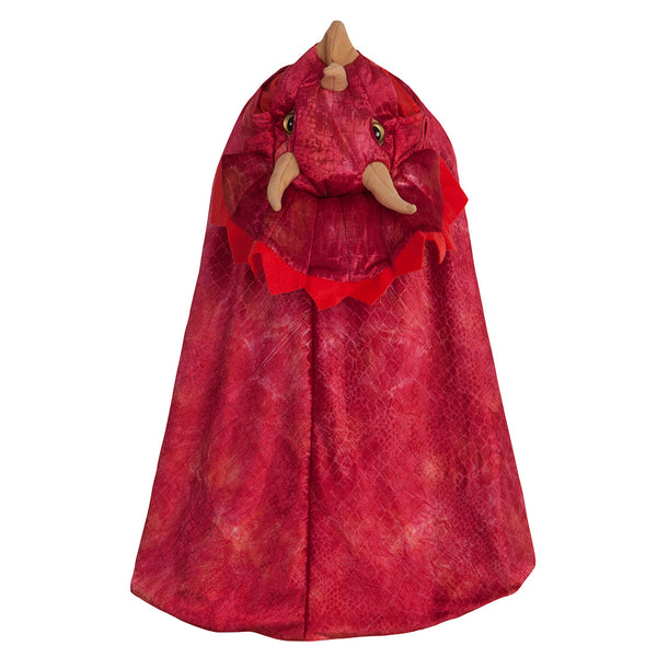 Triceratops Hooded Cape- Red