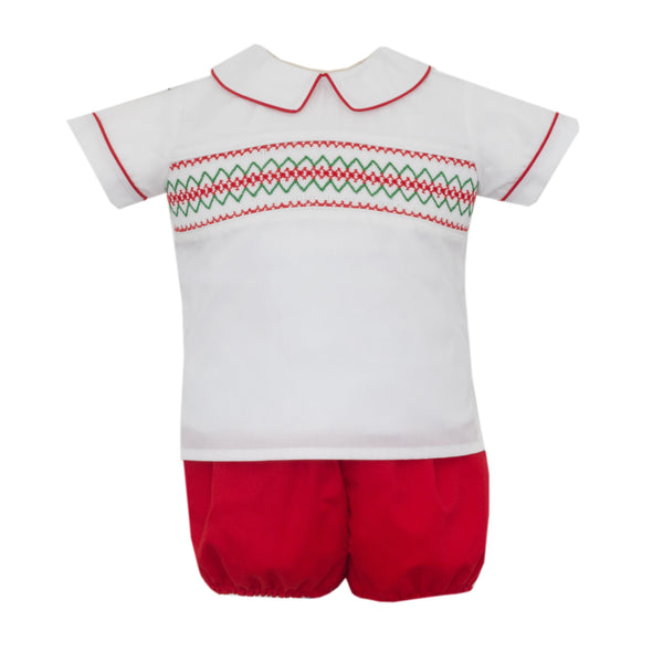 White & Red Bloomer/Short Set