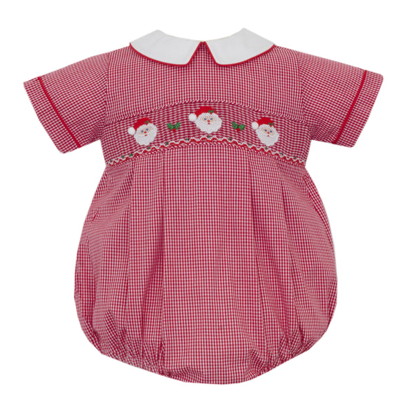 Santa's Face Bubble- Red Gingham