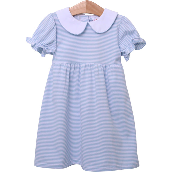 Charlotte Dress- Light Blue Stripe