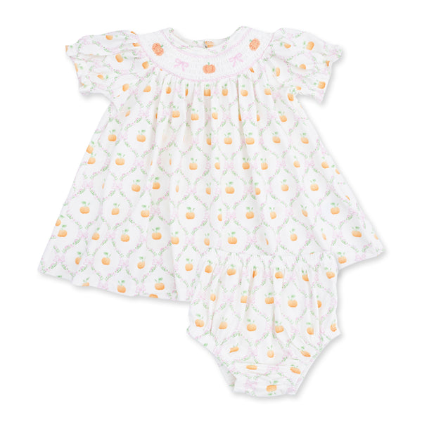 Pretty Pumpkin Trellis Bishop Dress