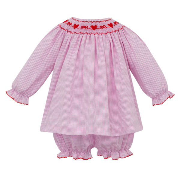 Valentine's Day Bishop Bloomer Set- Pink Gingham