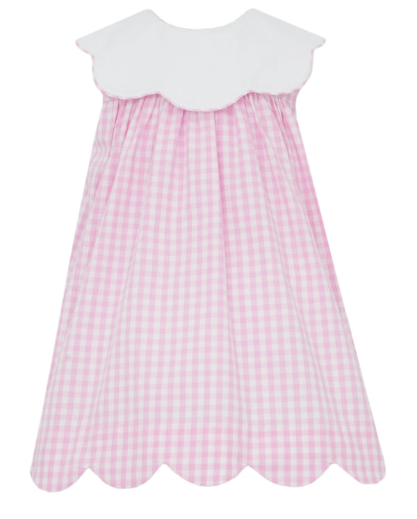 Scalloped Float Dress- Pink Gingham