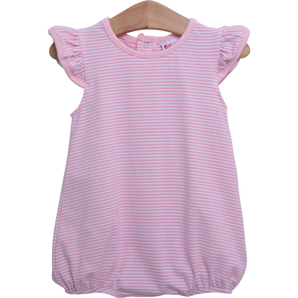 Flutter Sleeve Bubble- Light Pink Stripe