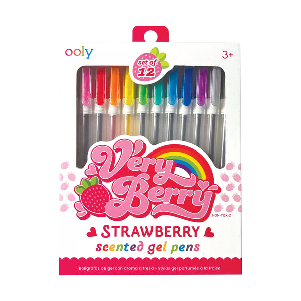 Very Berry Strawberry Scented Gel Pens- Set of 12