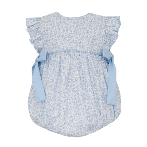 Lt. Blue Floral Bubble- W/ Side Bows