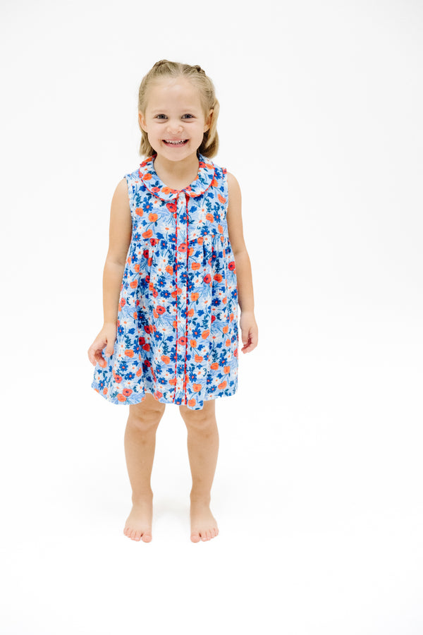 Poppy Days Pan Collar W/ Ric Rac Trim Dress